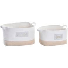 Blanco Cajas y Cestas Dkd Home Decor Juego De Cestas 43 x 30 x 23 cm Cesta