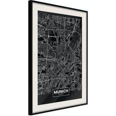 Arkiio Affisch Dark Map of Munich [Poster] 30x45 Poster