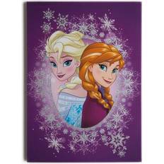 Tavlor på rea Disney Frozen Canvastavla- Elsa & Anna Lila 70x50 cm Tavla