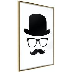 Trä Posters Arkiio Affisch Retro Mustache [Poster] 20x30 Poster