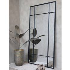 Vecka 37 Fabriksspegel med dekor H180 L90 B2 cm antiksvart
