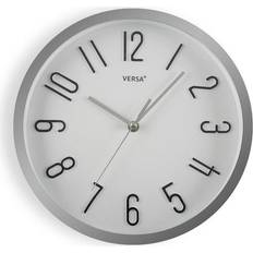 Plástico Relojes de pared Versa Silver Wall Clock 30 cm 20550049 Reloj de pared