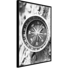 Trä Posters Arkiio Affisch Black and White Compass [Poster] 20x30 Poster