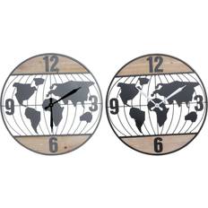 Noir Horloges murales Dkd Home Decor Wall Clock 60 x 4.5 x 60 cm Horloge murale