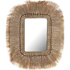 Cristal Espejos de Pared Dkd Home Decor Cristal Natural Jute 50 x 2 x 60 cm Espejo de Pared