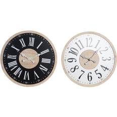 Dkd Home Decor Svart MDF Vit (60 x 4,5 x 60 cm) Väggklocka 60cm
