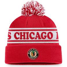 Fanatics Chicago Blackhawks Vintage Sport Resort Cuffed Knit Beanies with Pom Sr