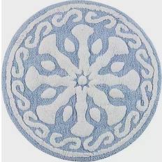 Blue - Round Bath Mats Madison Park Casablanca Blue 25x25"