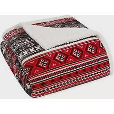 Eddie Bauer Classic Fair Isle Ultra Soft Plush Blankets Red (274.32x228.6)