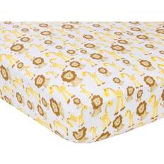 Muslin Cotton Crib Sheet Giraffes & Lions