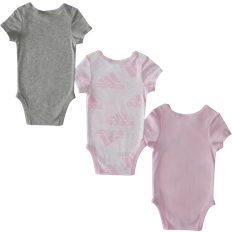 Bodysuits Adidas Infant Short Sleeve Lap Shoulder Bodyshirt 3-pack - Clear Pink (GA8834)