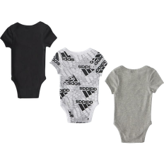 Adidas Black Bodysuits Adidas Infant Short Sleeve Lap Shoulder Bodyshirt 3-pack - Black (GA8835)