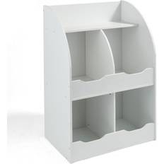 Kid's Room Badger Basket Four Bin Storage Cubby with Bookshelf