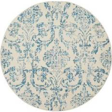 Blue - Round Carpets & Rugs Nourison Jubilant Beige, Blue 63x63"