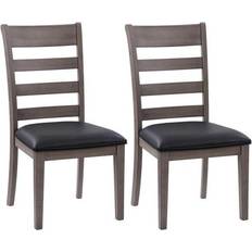 Gray Kitchen Chairs CorLiving New York Washed Kitchen Chair 39" 2