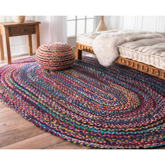 Oval Carpets Nuloom Hand Braided Tammara Multicolour 91.44x152.4cm