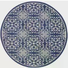 Blue - Round Carpets & Rugs Nourison Jubilant Blue 63x63"