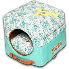 Petlife 'Floral-Galoral' 2-in-1 Collapsible Squared Dog and Cat Bed
