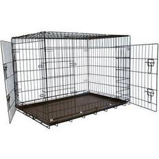 Dog Cages & Dog Carrier Bags Pets Iconic Pet Double Door Wire Dog Crate 30x21x23 53.3x58.4