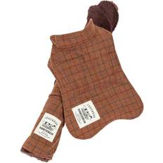 Touchdog JB4BRLG 2 2-in-1 Windowpane Plaided Dog Jacket with Matching Reversible Dog Mat