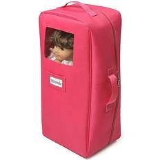 2-in-1 Doll Travel Case and Bed, Dark Pink
