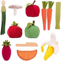 Salus PopOhVer Pretend Play Plush Fruits Vegetables Food Playset