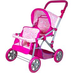 Twin dolls pram Lissi Colorful Twin Baby Doll Pram