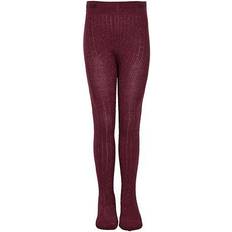 Polyester Strømpebukser Melton Rib Bamboo Tights - Bordeaux w. Glitter (922001-781)