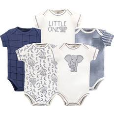 Touched By Nature Short-sleeve Organic Cotton Elephant Bodysuits 3-pack