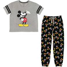 Gris - Mujer Ropa de dormir Disney Mickey Mouse Varsity Tee and Jogger Set - Women's