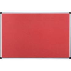 Rouge Tableaux d'affichage Bi-Office Aluminium Trim Felt Noticeboard 1200x900mm Red