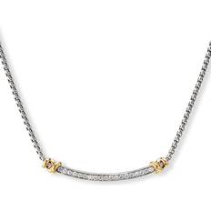 Jewelry David Yurman Petite Helena Wrap Diamond Station Necklace 18K GOLD/SILVER 17IN