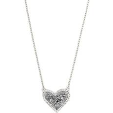 Kendra Scott Ari Heart Pendant Necklace - Silver/Grey