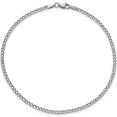 Curb Link Chain Anklet - White Gold