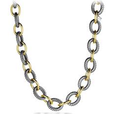 David Yurman Oval Link Chain Necklace - Silver/Gold