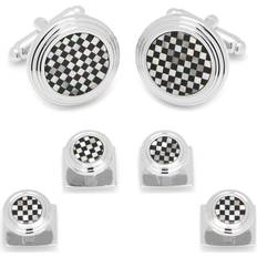 Cufflinks Inc Checkered Onyx Mother-of-Pearl Cuff Links Studs Set
