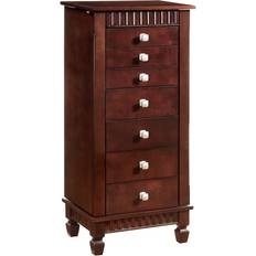 Unisex Jewelry Storage Powell Joslyn Jewellery Armoire - Merlot