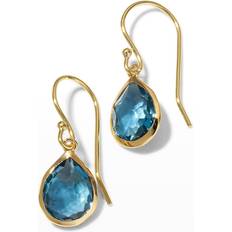 Niño Pendientes Ippolita 18K Yellow Gold Rock Candy London Blue Topaz Teeny Teardrop Earrings