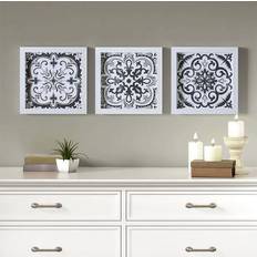 White Wall Decor Madison Park Tile Deco Box Wall 3-piece Set, White