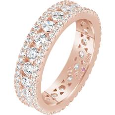 Eternity Rings - Rose Gold Suzy Levian Three Row Modern Ring - Rose Gold/Transparent