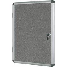 Bulletin Boards Bi-Office Enclore Felt Lockable Noticeboard Display Case 9xA4 85x105cm