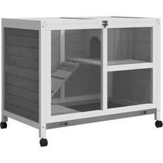 Wood Rabbit Hutch & Pet House Indoor W/ Ramp 91.5x53.3x73 cm