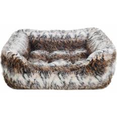 Rosewood Brown Cosy Fur Print Bed Sml