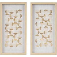 Madison Park Aurelian Capiz Framed Shadowbox 2-piece Set, Lt Beige Framed Art