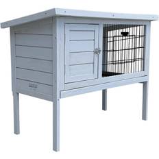 Charles Bentley Grey Raised Pet Hutch