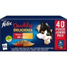 Pets Felix Doubly Delicious Meat Wet Cat Food 40 x 100g