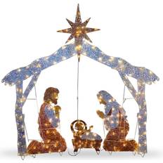 National Tree Company Crystal Splendor Nativity Set White Decoration 130.8cm