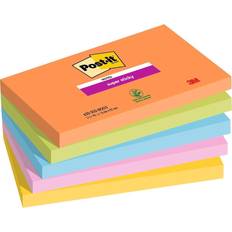 3M Post it Super Sticky Notes Boost Colours 76x127mm 90 Sheets Pack of 5