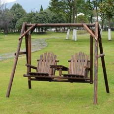 Garden swing seat OutSunny Wooden 2 Seat Swing Seat