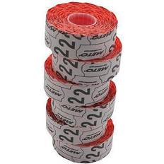 Etiket 26x12mm neon rød permanent lim 2 1500stk/rul (1500 x 6 ruller)